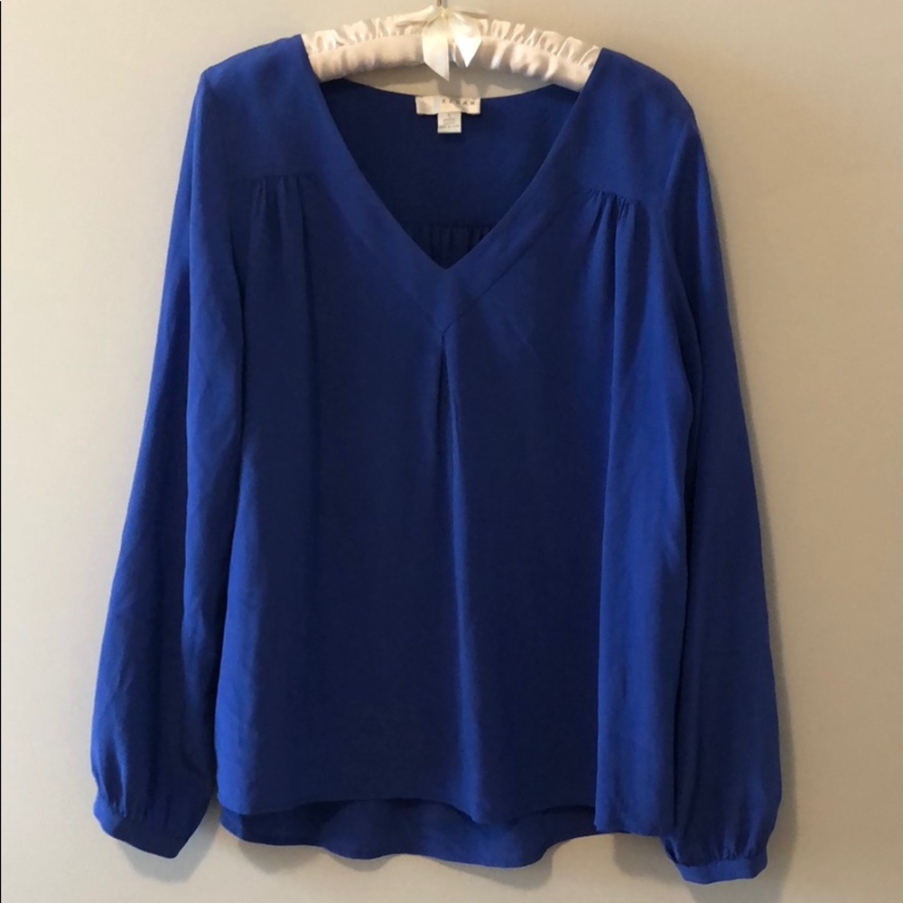 Periwinkle silk blouse